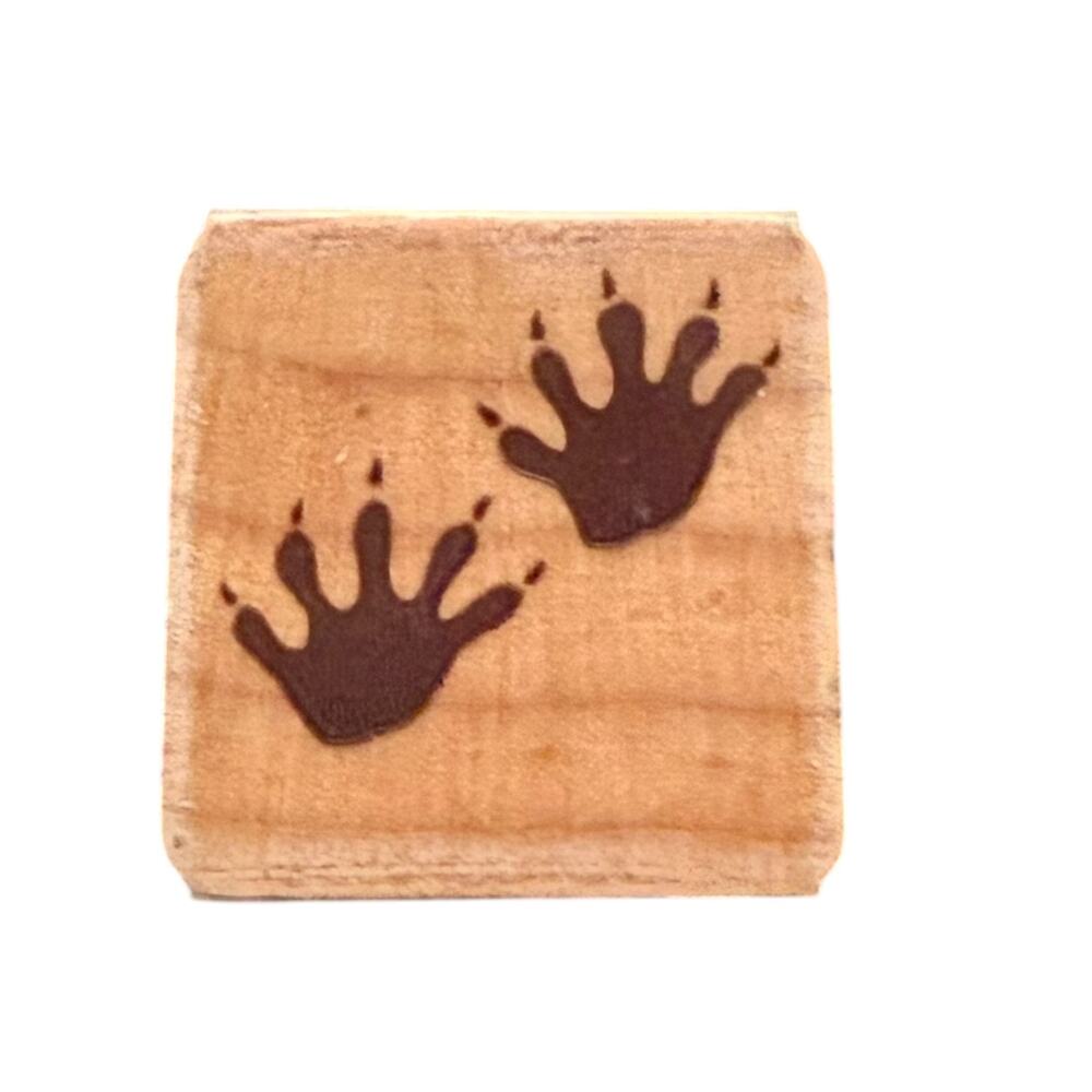 Hero Arts Raccoon Paw Prints Small Mini Rubber Stamp